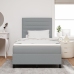 Cama con Base de Resorte con Colchón Gris Claro 120x200 cm Tela