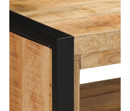 Banco para Zapatos 100x40x50 cm Madera Maciza Rugosa de Mango