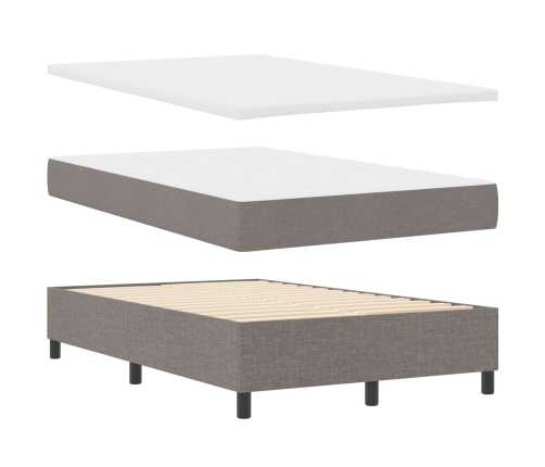 Cama Box Spring con Colchón Taupe 120x200 cm Tela