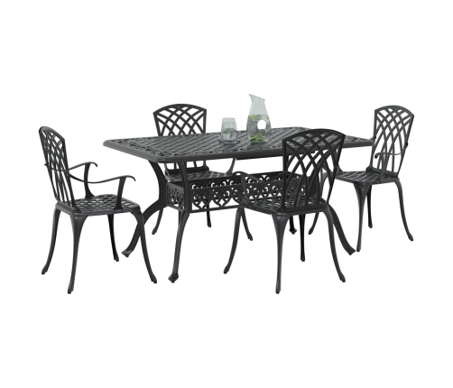 Set de 3 Negro Aluminio Fundido 150x90x72 cm Duradero