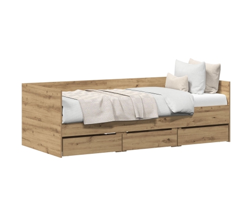 Cama Día  Roble artesanal Madera elaborada 90 x 190 cm Duradera