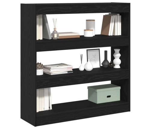 Mueble para libros / Separador de ambientes Roble negro 100x30x103cm Madera resistente
