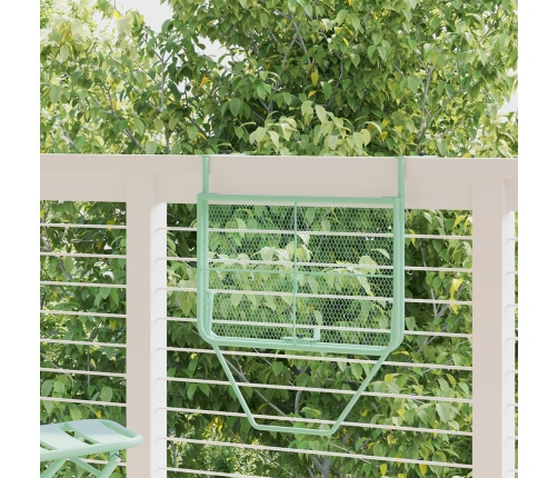 Mesa Colgante Plegable de Balcón - Verde Menta, 60x40 cm, Acero