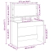 Mesa de Tocador con Luces LED - Madera Vintage - 100x41x135 cm