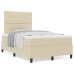 Cama de Box Spring  con Colchón Crema 120x200 cm Tela