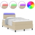 Cama con Somier  con Colchón y Luz LED Beige 120x200 cm Tela de Pana