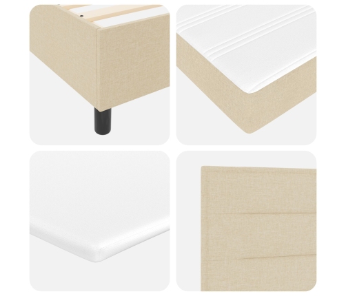 Cama con base de resortes  con colchón crema 120x200 cm Tela