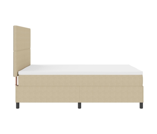 Cama con Base Tapizada  con Colchón Verde Claro Gris 160x200 cm Tela de Corduroy