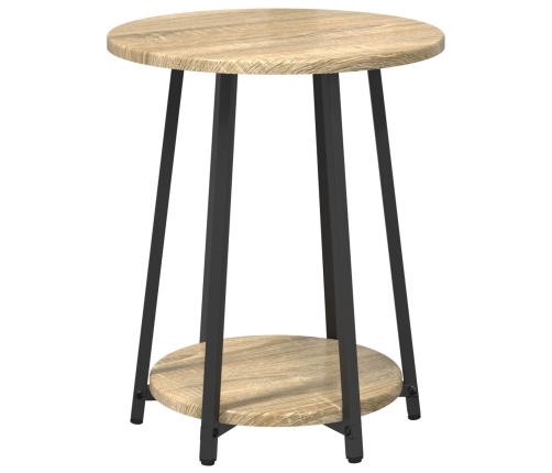 Mesa auxiliar  de 2 piezas en madera de roble sonoma y metal