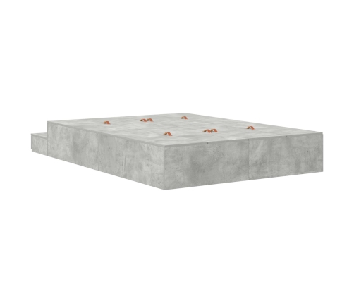 Cama con Almacenamiento  Gris Concreto Madera de Alta Calidad