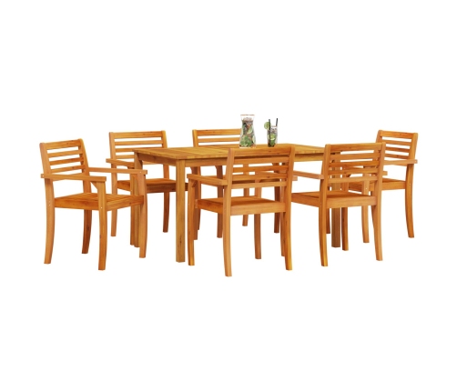 Conjunto de Comedor de Jardín de 7 Piezas de Madera Maciza de Acacia