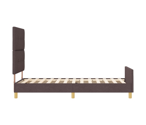 Estructura de cama  marrón oscuro 90x190 cm Tela