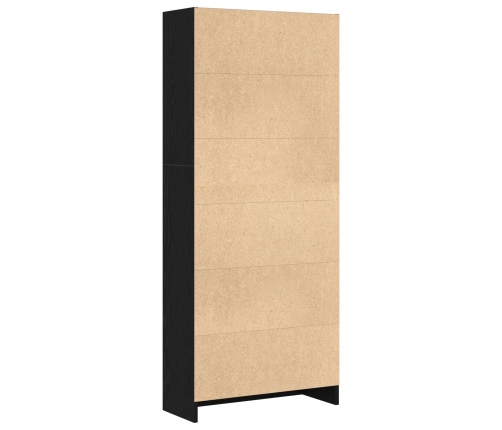 Estantería de roble negro  - 60 x 24 x 143 cm - Hecha de madera elaborada