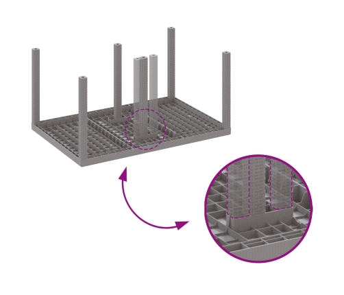 Juego de Comedor de Jardín de 7 Piezas con Cojines Gris Claro Poly Rattan