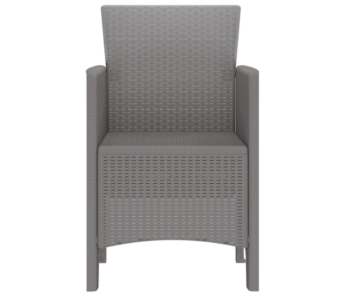 Silla de Jardín  Conjunto de 2 Gris Claro Resina Plástica Estándar