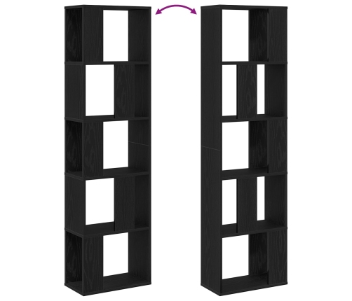 Estantería  de 5 niveles en roble negro 45x23,5x162,5 cm de madera elaborada