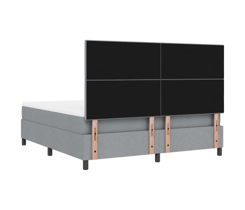 Cama con Box Spring  con Colchón Gris Claro Super King Tela
