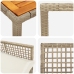 Conjunto de Comedor de Jardín de 7 piezas  con Cojines Beige de Ratán Polipropileno
