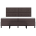 Cama con Box Spring  con Colchón y Banco Marrón Oscuro 200x200 cm Tela