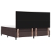 Cama con Box Spring  con Colchón y Banco Marrón Oscuro 200x200 cm Tela