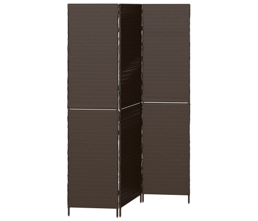 Divisor de habitación  3 paneles plegable marrón 146x180 cm ratán poliéster