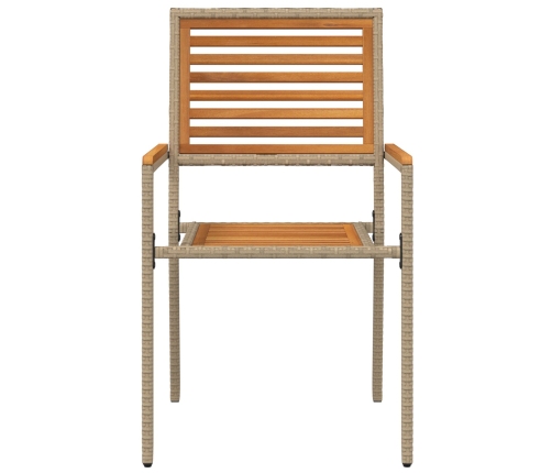 Sillas de jardín apilables  con cojines 2 pcs Beige Polirratan