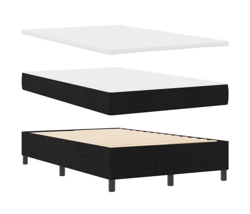 Cama con somier  con colchón y banco negro 120x200 cm tela