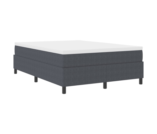 Cama Box Spring con Colchón Gris Oscuro 160x200 cm Tejido de corduroy