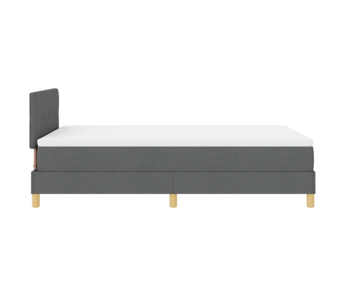 Cama Box Spring  con Colchón Gris Oscuro 120x200 cm Tela