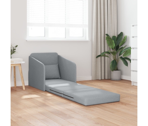 Sofá cama  2 en 1 gris claro 65x80x83 cm tela