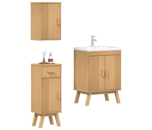 Juego de muebles de baño de pino de 3 piezas