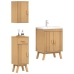 Juego de muebles de baño de pino de 3 piezas
