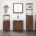 Conjunto de Muebles de Baño  de 3 Piezas en Madera Elaborada de Roble Marrón