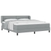 Cama con Muelles VidaXL con Colchón Gris Claro 180x200 cm Tela