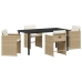 Set de Comedor de Jardín  de 5 Piezas con Cojines - Poliratán Beige