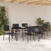 Conjunto de Comedor de Jardín de 7 Piezas  Poliratán Negro