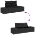 Conjunto de Sofás de Jardín  7 Piezas Negro Ratán, Poliéster
