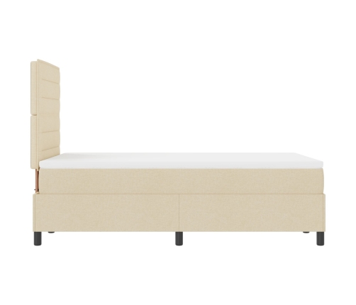 Cama con base de resortes  con colchón crema 120x200 cm Tela