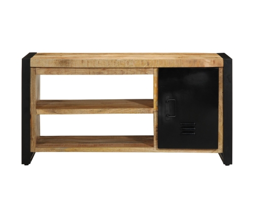 Banco para Zapatos 100x40x50 cm Madera Maciza Rugosa de Mango