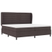 Cama con somier y colchón  Marrón Oscuro 200x200 cm Tela