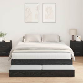 Estructura de Cama con Almacenamiento  Roble negro Madera de calidad