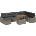 Conjunto de Comedor de Jardín de 9 Piezas con Cojines Gris Poliratan Acacia