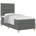 Cama con Box Spring y Colchón Gris Oscuro 100x200 cm Tela