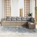 Set de Sofá de Jardín  de 6 Piezas con Cojines Beige Ratan Sintético