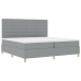 Cama Base Tapizada con Colchón Gris Claro 200x200 cm Tela