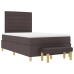 Cama Box Spring con Colchón y Banco Marrón Oscuro 120x200 cm Tela