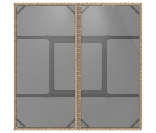 Conjunto de Comedor de Jardín  de 3 Piezas Beige de Ratán Sintético