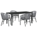 Set de comedor de jardín  de 5 piezas en gris ratán