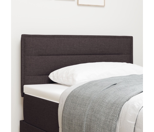 Cabecero  Diseño de Líneas Marrón Oscuro 80 cm Tela