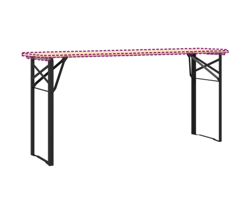 Patas de Mesa de Cerveza  2 piezas Plegables de Acero Negro con Tratamiento en Polvo
